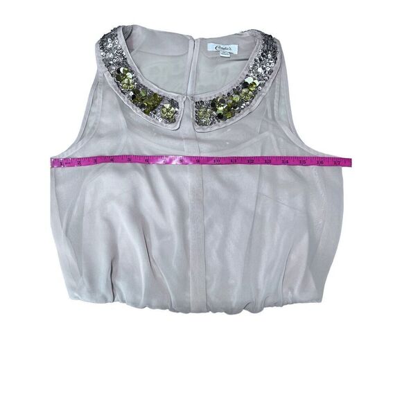 Candies Dress Chiffon Size Medium Peter Pan Collar Sleeveless One Piece Pencil - Picture 10 of 14